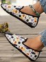 Women's Halloween Horror Pumpkin Skull Print Slip-on Shoes