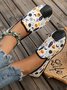 Women's Halloween Horror Pumpkin Skull Print Slip-on Shoes