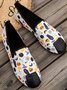 Women's Halloween Horror Pumpkin Skull Print Slip-on Shoes
