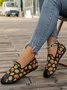 Women's Halloween Horror Pumpkin Skull Print Slip-on Shoes