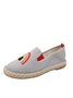 Rainbow Embroidery Flat Slip On Espadrille Shoes