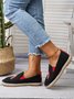 Rainbow Embroidery Flat Slip On Espadrille Shoes
