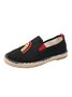 Rainbow Embroidery Flat Slip On Espadrille Shoes