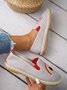 Rainbow Embroidery Flat Slip On Espadrille Shoes