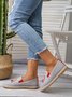 Rainbow Embroidery Flat Slip On Espadrille Shoes