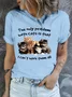 Women's Cotton The Only Problem With Cats Can't Have All Of Them Casual T-Shirt