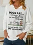 Women's Dog Are Friends, Happiness And 100% Family Shawl Collar Casual Sweatshirt