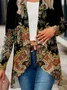 Vintage Ethnic Print Casual Loose H-Line Jersey Long Sleeve Kimono