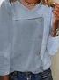 Shawl Collar Casual Striped T-Shirt