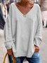 Halloween Fashion Street Style Daily Casual Regular Fit V Neck Plain Knitted Long Sleeve Sweater