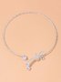Rhinestone Butterfly Silver Party Choker