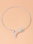 Rhinestone Butterfly Silver Party Choker