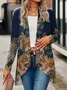 Vintage Ethnic Print Casual Loose H-Line Jersey Long Sleeve Kimono