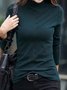 Turtleneck Daily Regular Fit Tunic Plain Casual Jersey Long Sleeve T-Shirt