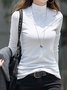 Turtleneck Daily Regular Fit Tunic Plain Casual Jersey Long Sleeve T-Shirt