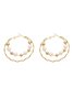 Elegant Double Layer Beaded Imitation Pearl Hoop Earrings