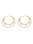 Elegant Double Layer Beaded Imitation Pearl Hoop Earrings