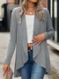 Wrap Loose Casual Daily Plain Winter H-Line Long Sleeve Coat