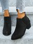 Vintage Chunky Heel Slip On Ankle Boots