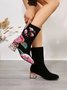 Ethnic Floral Embroidery Fashion Block Heel Boots