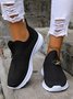 Women Chain Decor Slip On High-Elastic Flyknit Sneakers