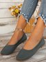 Casual Square Toe Comfy Insole Commuting Breathable Slip On Shallow Shoes