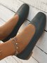Casual Square Toe Comfy Insole Commuting Breathable Slip On Shallow Shoes