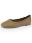 Casual Square Toe Comfy Insole Commuting Breathable Slip On Shallow Shoes