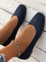 Casual Square Toe Comfy Insole Commuting Breathable Slip On Shallow Shoes