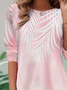 Plus Size Casual Leaf Loose Crew Neck T-Shirt