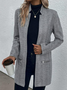 Casual Loose Mid-long Zipper Herringbone H-Line Jacket