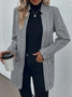 Casual Loose Mid-long Zipper Herringbone H-Line Jacket