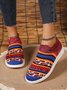 Breathable Leopard Color Block Slip On Flyknit Sneakers