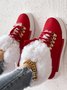 Christmas Plush Plain Casual Winter Cotton-Padded Suede Flat Heel Slip On Classic Boots