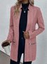 Casual Loose Mid-long Zipper Herringbone H-Line Jacket