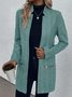 Casual Loose Mid-long Zipper Herringbone H-Line Jacket