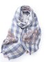 Elegant Floral Plaid Fringe Imitation Cashmere Scarf