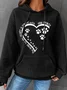 Women's Dog Lovers The Road To My Heart Is Paved With Paw Prints Cotton-Blend Simple Loose Hoodie