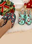 Christmas Cartoon Printed Santa Claus Warmth Fluffy Slippers