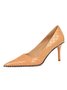 Stylish Woven Embossed Stiletto Heel Shallow Pumps