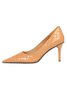 Stylish Woven Embossed Stiletto Heel Shallow Pumps