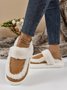 Color Block Casual Faux Fur Paneled Toe-covered Slippers