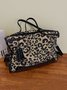 West Style Leopard Rivet Large Capacity Canvas Tote Bag