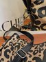 West Style Leopard Rivet Large Capacity Canvas Tote Bag