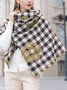 Elegant Floral Plaid Fringe Imitation Cashmere Scarf