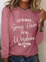 It's Not Gray Hair It's Wisdom Glitter Cotton-Blend Simple Regular Fit Long Sleeve Shirt