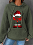 Christmas Grandma Claus Snowflake Casual Santa Claus Heavyweight H-Line Loose Hoodie