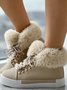 Christmas Plush Plain Casual Winter Cotton-Padded Suede Flat Heel Slip On Classic Boots