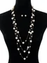 Elegant Imitation Pearl Multilayer Necklaces with Stud Earrings Jewelry Set