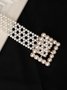 Elegant Braided Imitation Pearl Wide Belt Dress Decorative Waist Belt